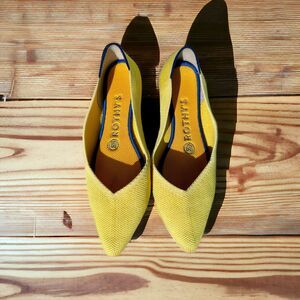 Rothy's The Point Pointed Toe Ballet Flats Marigold‎ Yellow Size W6
